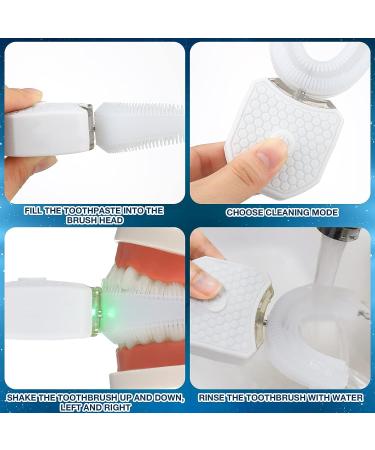 Romooa Ultrasonic Electric Toothbrush with 3 Brush Heads | Rechargeable & Waterproof for Adults | U-Shaped Design for 360 Degree Cleaning - Buy Online on GoSupps.com