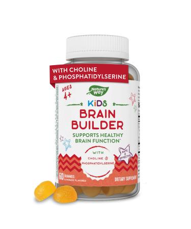 Nature's Way Kids Brain Supplement Gummies Supports Healthy Brain Function* Lemonade Flavored 60 Gummies