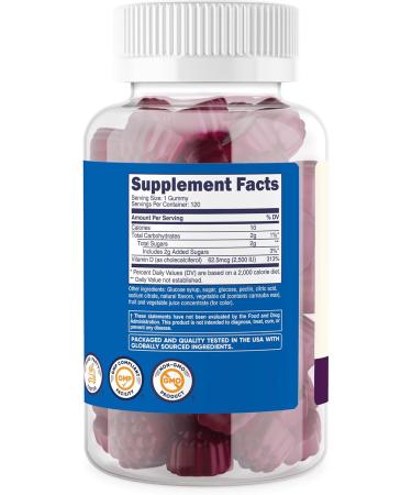 Nutricost Kids Vitamin D3 Gummies 2 500 IU (62.5mcg) 120 Gummies - Mixed Berry Flavored - Buy Online on GoSupps.com
