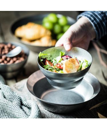 R tro bols m langeurs d'acier inoxydable pour la cuisine bols m langeurs en m tal pour la portion de cuisson faisant cuire le poids l ger s r de lave-vaisselle de stockage de pr paration alimentaire - Buy Online on GoSupps.com