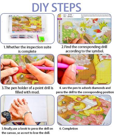 DIY Pikachu Diamond Painting Kit - Full Drill Crystal Art for Home Decor - 12X16 Inch - Buy Online on GoSupps.com