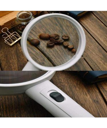 Spacmirrors Magnifying Glass Large Diameter Handheld Magnifying Glass with 3 LED Lights 1 Purple Light- 150mm Diameter-6x Distortion-Free Lens for Seniors Magnifier - Buy Online on GoSupps.com