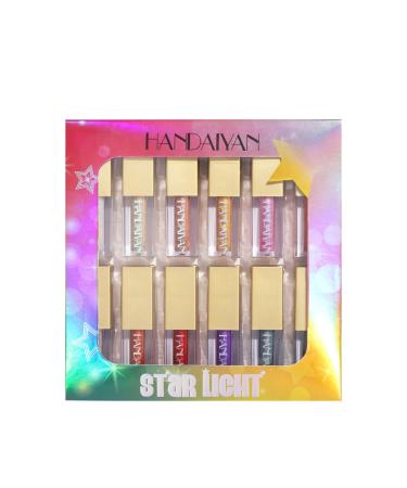 12-Color Pearlescent Liquid Eye Shadow Set European and American Nightclub Burst Eye Shadow Liquid 1 count (Pack of 1)