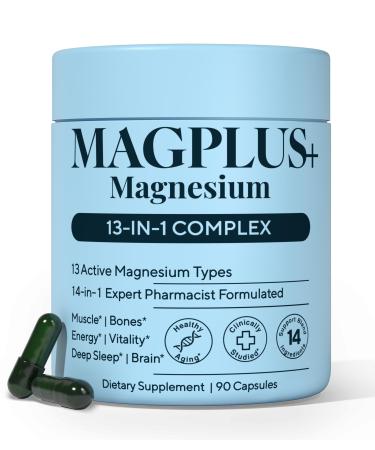 14-in-1 Magnesium Complex 900mg Liposomal Blend with Glycinate, L-Threonate, Malate, Citrate, Taurate, Aspartate, Gluconate, Chloride, Orotate, Lactate, Carbonate, Ascorbate, Oxide 90 Capsules