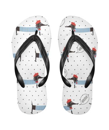 Mnsruu Dachshund Puppy Flip Flops Home Hotel Spa Bedroom Travel S for Men Women