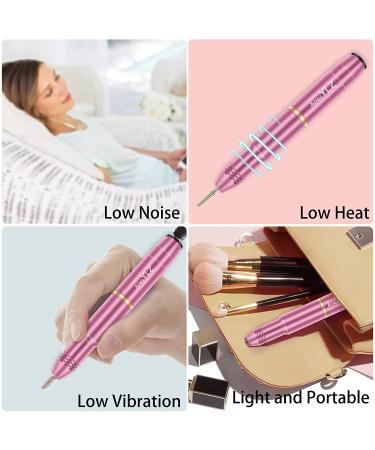 Portable Electric Nail Drill Kit with 6 Changeable Drills and Sand Bands - Pink - Buy Online on GoSupps.com