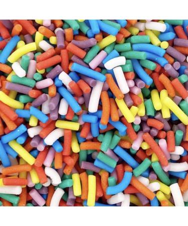 Confetti funfetti sprinkles bake stable Bright Rainbow orange pink yellow blue green sprinkles strands jimmies 100s 1000 edible cupcake cake topper biscuit pearls decoration birthday party INEXPENSIVE