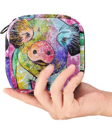 Colorful Animal Napkin Storage Bag - Cute Pig Design Portable Menstrual Pad & Cup Holder for Teens & Women - Buy Online on GoSupps.com