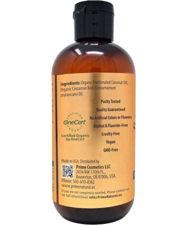 Oil Pulling with Organic Coconut & Cinnamon Bark Oil - 8oz Natural Mouthwash for Teeth Whitening Fresh Breath & Healthy Gums - Buy Online on GoSupps.com