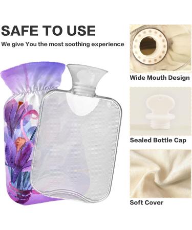 Buy NAANLE 2L Hot Water Bottle with Cover - Lavender Flower Design for Back Pain Relief & Heat Therapy | International Shipping Available - Buy Online on GoSupps.com