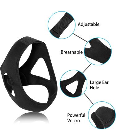 2 Pack Anti Snore Chin Strap - Adjustable Snoring Solution for Men and Women - Breathable Sleep Aid for Snore Reduction - Buy Online on GoSupps.com