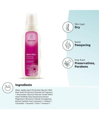 Weleda Wild Rose Body Lotion - 6.8 fl oz (200 ml) | Natural Pampering Moisturizer - Buy Online on GoSupps.com