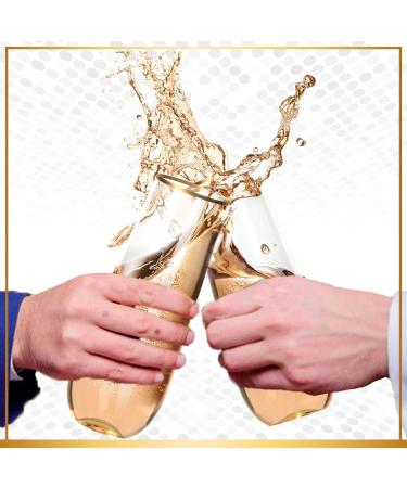 30 Plastic Stemless Champagne Flutes with Gold Rim - Disposable & Unbreakable 9 Oz Glasses | Reusable & Shatterproof for Weddings, Birthdays, Parties - 30 Count - Buy Online on GoSupps.com