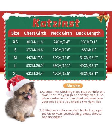Katzinst Christmas Dog Sweater for Small Breeds | Fleece Sweater for French Bulldogs Dachshunds Chihuahuas & Yorkshires in Red - Buy Online on GoSupps.com