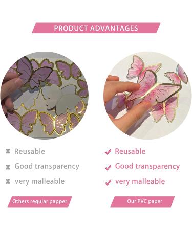 11-Piece Purple Gold Butterfly Cake Toppers | Happy Birthday Metal Cake Decorations - Buy Online on GoSupps.com