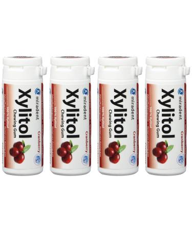 Buy Miradent Xylitol Chewing Gum Cranberry - Pack of 4 (30 Pieces Each) | Sugar-Free Dental Care Worldwide Shipping - Buy Online on GoSupps.com