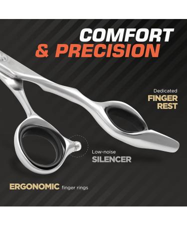Fagaci Professional Hairdressing Shears - 6 Effilator Scissors 440C Steel Ultra Sharp & Durable | Smooth Cutting & Thinning Shears for Stylists - Buy Online on GoSupps.com