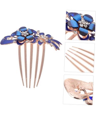 Angoily Crystal Diamond Hair Comb Zapatilla De Mujer Bride Slippers for Wedding Day Hair Comb Clips for Women Hair Combs for Women Blue Hair Slides Miss Prom Zinc Alloy Hairpin - Buy Online on GoSupps.com