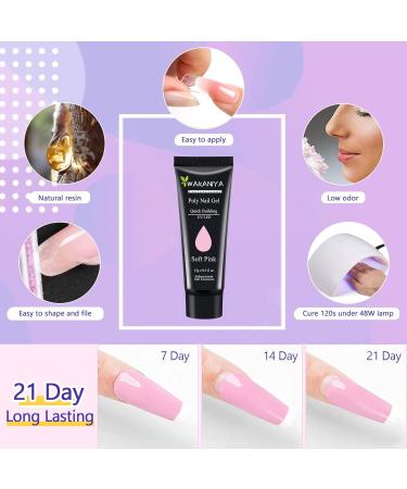 10 Colors Poly Gel Nail Set with UV Lamp - Complete Starter Kit with Rhinestones & 100 Tips for Stunning Nail Designs - Buy Online on GoSupps.com