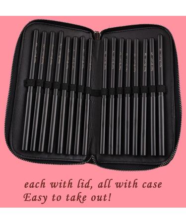 16-Piece Professional Nail Art Brush Set for Gel Nail Design | Portable Case UV Gel Brushes Liner Flat Round & More - Buy Online on GoSupps.com