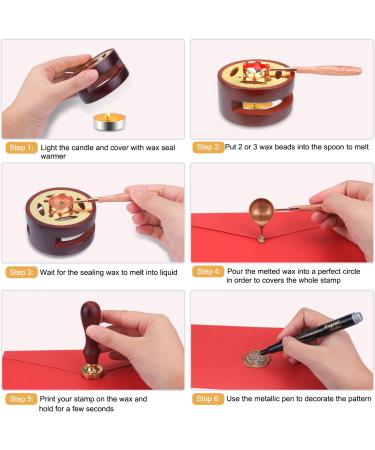 Wax Seal Stamp Kit with Gift Box - Aottom Wax Letter Seal Kit with 24 Colors, 650 Pcs Beads, Warmer, Envelopes, Candles, Stamp & Pen - Ideal for Gifting and Decoration - Buy Online on GoSupps.com