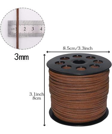 3mm x100 Yards Coffee Suede Cord Roll Spool - Ideal for Bracelet Necklace Beading - DIY Handmade Crafts - Buy Online on GoSupps.com