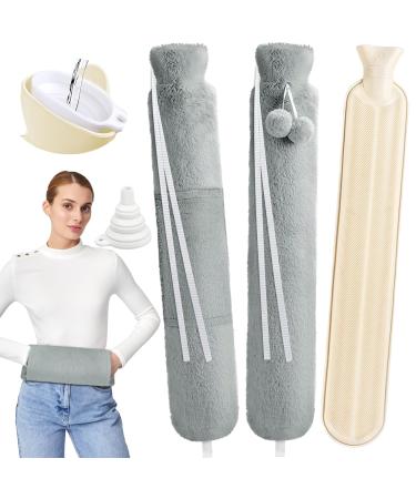 Frasheng heat bottle long hose heat bottle 74cm 2 liter long hot water bottle 4 pieces of hot water bottle hose hot water bottle with reference for heat also cool for neck shoulder abdomen women gift