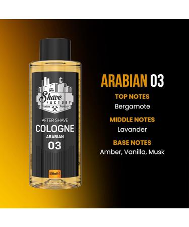 the shave factory After Shave Cologne Series (03 Arabian 500ml (16.9 fl. oz)) 03 Arabian 16.9 Fl Oz (Pack of 1) - Buy Online on GoSupps.com