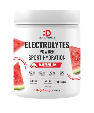 DEAL SUPPLEMENT Daily Electrolyte Hydration Powder Sugar Free Drink Mix Watermelon Flavor 45 Servings Balanced Formula with Potassium Magnesium B Vitamins Glutamine & Beta Alanine*
