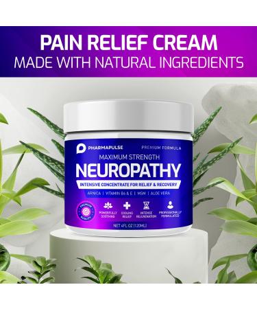 Neuropathy Relief Cream - Maximum Strength for Foot, Hands, Legs, Toes - Arnica, Vitamin B6, Aloe Vera, MSM - 4oz - Buy Online on GoSupps.com