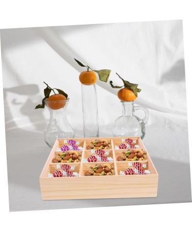 BUGUUYO Dry Fruit Case Storage Box Food Tray Fruit Wood Tray Delicate Wood Case Food Serving Case Compartment Wooden Box 27.80X27.80X6.00CM As Shown - Buy Online on GoSupps.com