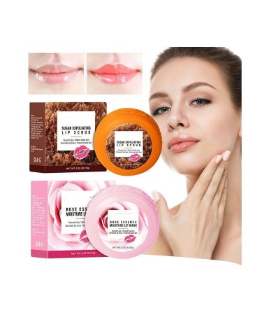 Hydrating Rose Lip Mask & Scrub Set | Overnight Repair & Daytime Nourishment for Soft Healthy Lips - Buy Online on GoSupps.com