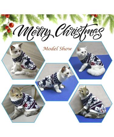 Vehomy Christmas Dog Sweater - Xmas Winter Clothes for Dogs and Cats - Turtleneck Knitwear with Christmas Tree Reindeers Snowflakes Pattern - Warm Winter Sweater for Kittens and Small/Medium Dogs - Buy Online on GoSupps.com