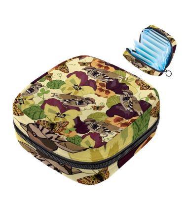 Vintage Flowers Landscape V gel Pattern sanitary napkin storage bag Servant Period bag for women teenage girls menstrual cup bags sitting shutter insert holder color 2