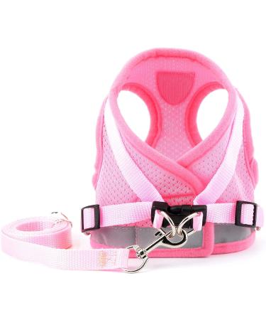 Ranphy Cat Dishes & Adjustable Leash - Reflective Small Dog Harness No Pulling Soft Mesh Fabric Padded Hiking Jacket XS - Pink - Buy Online on GoSupps.com
