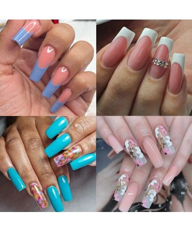 UNA GELLA Natural Acrylic Nail Tips - 432pcs Coffin Square French False Nails for Nail Extension & DIY Nail Art - 12 Sizes Soft Gel Tips - Buy Online on GoSupps.com