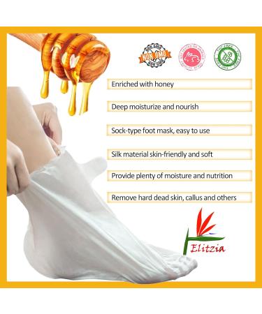 Elitzia Foot Mask - Moisturizing Repair for Dry Cracked Skin | 5pcs Honey Foot Treatment for Men & Women - Buy Online on GoSupps.com