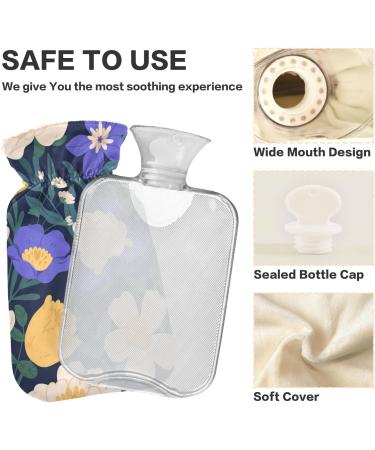 Shop Naanle Hot Water Bottle with Lid - Irises & Peonies Flowers | 1L Heat Bottle for Back Pain Relief Hand & Feet Warmer Neck Warmth & Cold Therapy | International Shipping - Buy Online on GoSupps.com