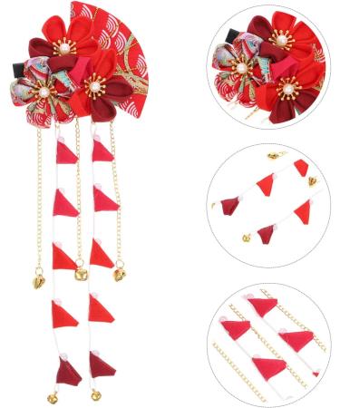 FRCOLOR Japanese Hair Clip Kimono Red Japanese Hair Accessories Japanese Tassel Hairpin Hairpin Japanese Tassels Hair Barrettes Vintage Tassels Hairpin Tassels Kimono Geisha Hair Accessories - Buy Online on GoSupps.com