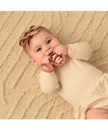 La'dore Baby Teething Toys - Premium Double Teether Ring for Infants (Rosewood) - Food-Grade Silicone - Easy to Clean and Soothing for Teething Babies - Buy Online on GoSupps.com