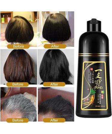 Black Hair Shampoo Hair Color Shampoo Shampoo For Black Hair Hair Dye Natural Blackening Shampoo Permanent Shampoo For Black Hair(500ml) - Buy Online on GoSupps.com