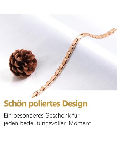 Jeracol Titanstahl Magnetic Arm Band for Women - 3500 Gauss Adjustable Bracelet with Gift Box | Stylish Magnetic Jewelry in Rose Gold - Buy Online on GoSupps.com
