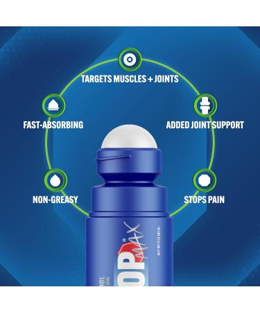 Blue Stop Max Lidocaine Roll On 4% Lidocaine & 1% Menthol for Maximum Pain Relief | Joint Health MSM & Glucosamine Formula - Buy Online on GoSupps.com