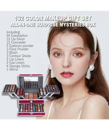 132 Color All In One Professional Makeup Kit for Teen Girls - Multicolor Eyeshadow Palette in Makeup Case (006N1-Pink) - Buy Online on GoSupps.com