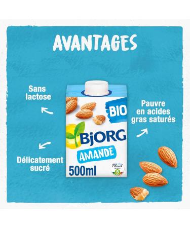 BJORG - Almond Milk - Organic Vegetable Drink - Low In Saturated Fats - 50 cl - Buy Online on GoSupps.com