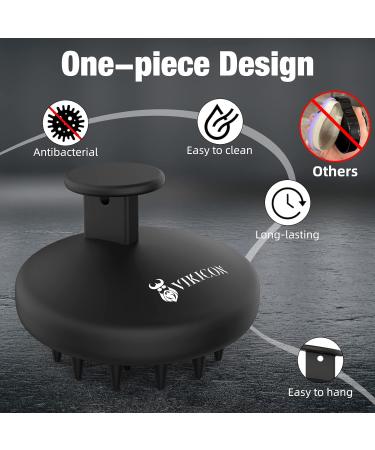 Vicicon Scalp Massage Brush - 100% Silicone Hair & Beard Massager for Growth & Deep Cleaning - Ideal Scalp Shampoo Brush - Buy Online on GoSupps.com