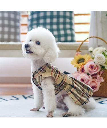 PUPTECK Classic Plaid Dog Dress for Medium Dogs - Cute Puppy Clothes Outfit - Buy Online on GoSupps.com