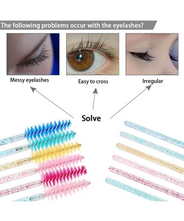 60 PCS Disposable Eyelash Brushes | Mascara Wands Applicator | Lash Brushes - Crystal Mixed Colors - Buy Online on GoSupps.com