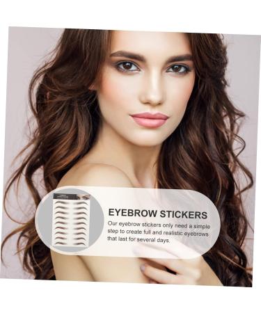 Mikinona 9 Sheets Waterproof Eyebrow Stickers Eyebrow Stickers Waterproof Brown False Eyebrows Cosmetics Hair 21x14.7cm Brown - Buy Online on GoSupps.com