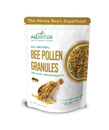 Alovitox Bee Pollen Granules | 100% Pure, Fresh Natural Raw Bee Pollen | Superfood Packed with Antioxidant, Protein, Vitamin & More | Bee Friendly Nutritional Yeast, Gluten Free 16 Oz Bee Pollen Granules 1 Pound (Pack of 1)
